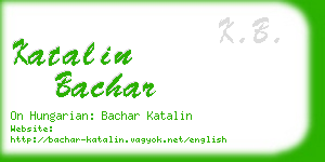 katalin bachar business card